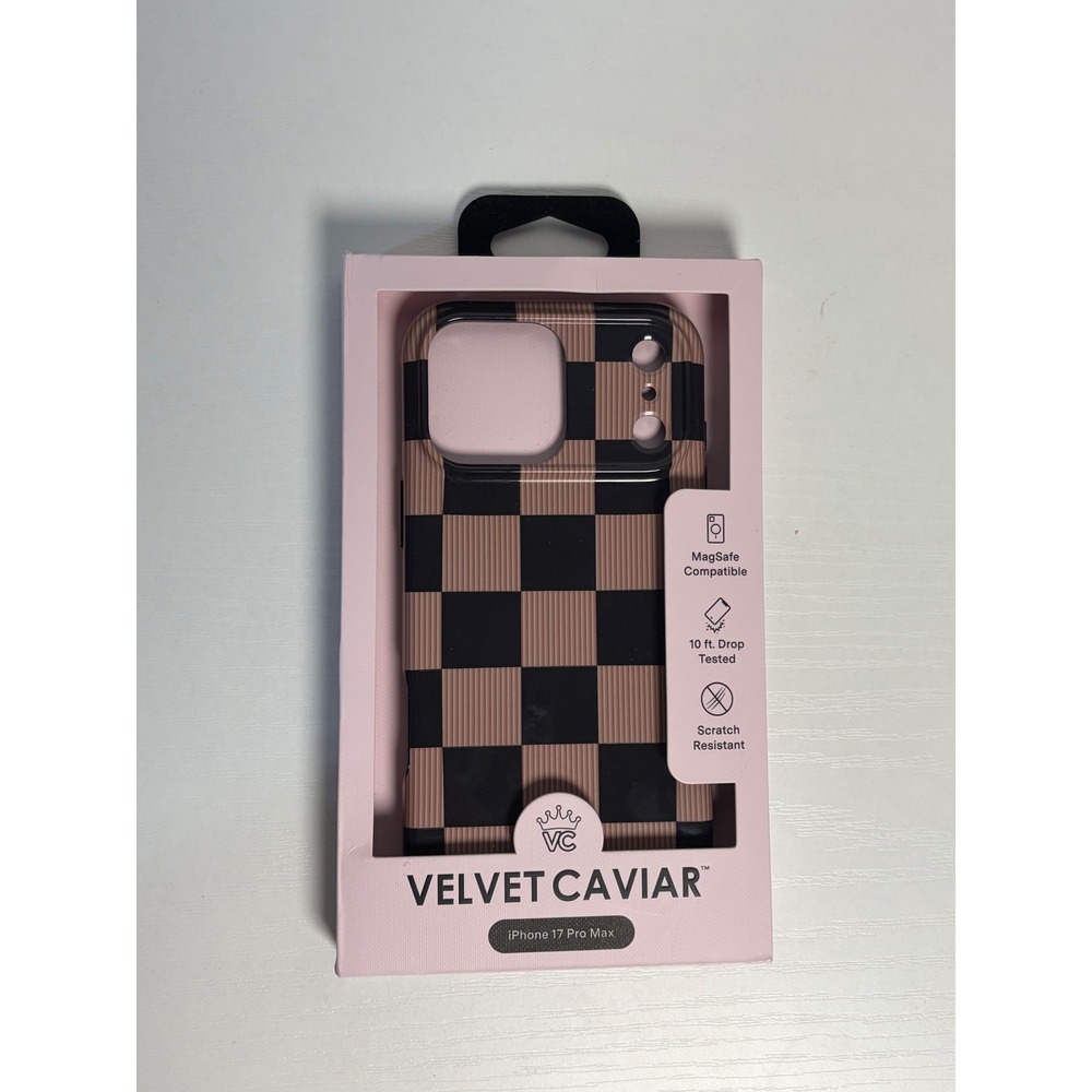 Velvet Caviar iPhone 17 Pro Max Case MagSafe Checkered Black Tan Protective